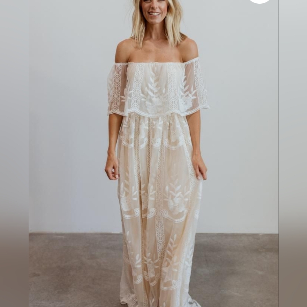 Baltic Born Off-Shoulder White Maxi Dress